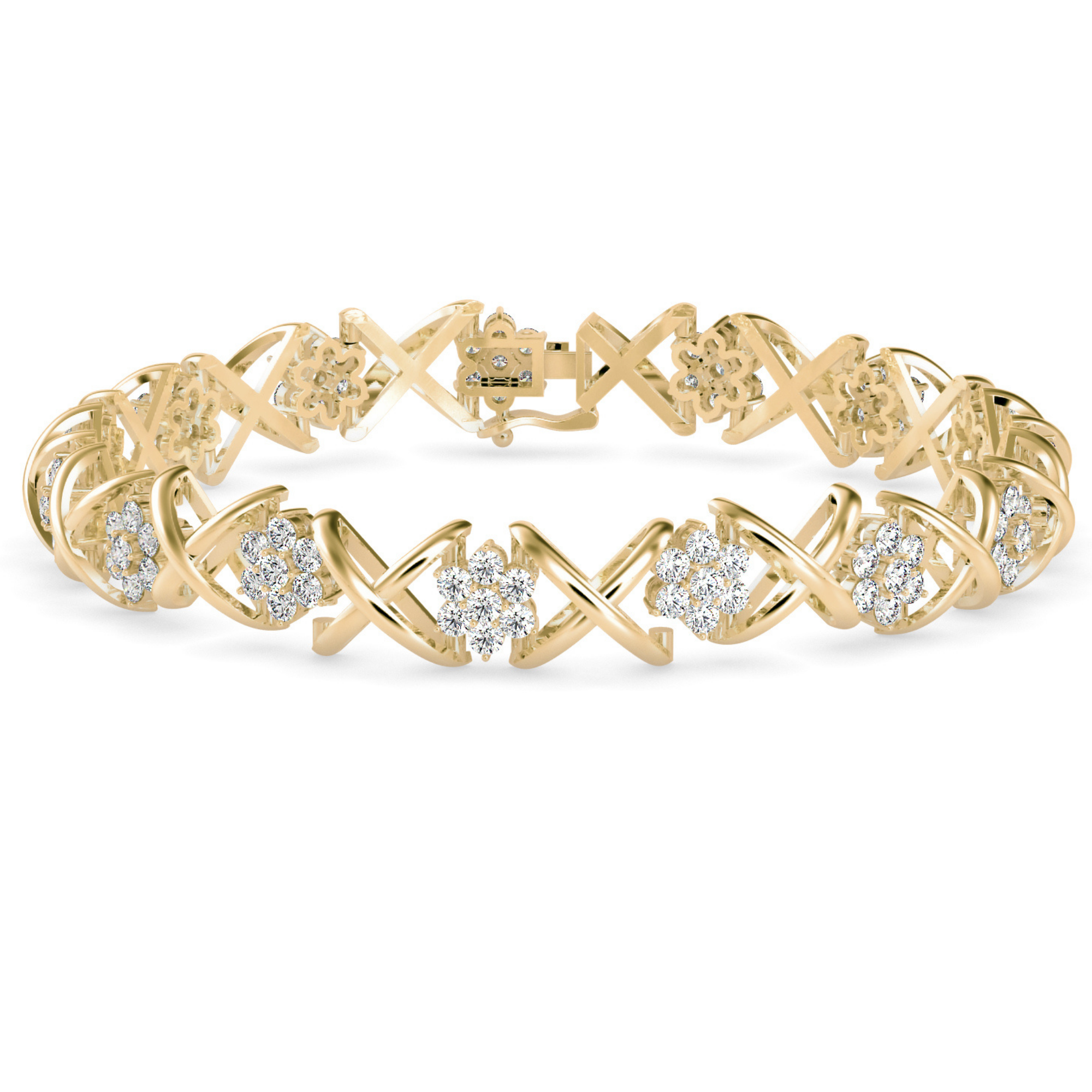 Buy Cluster Flower Shape Diamond Bracelet
